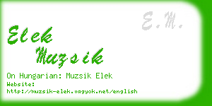 elek muzsik business card